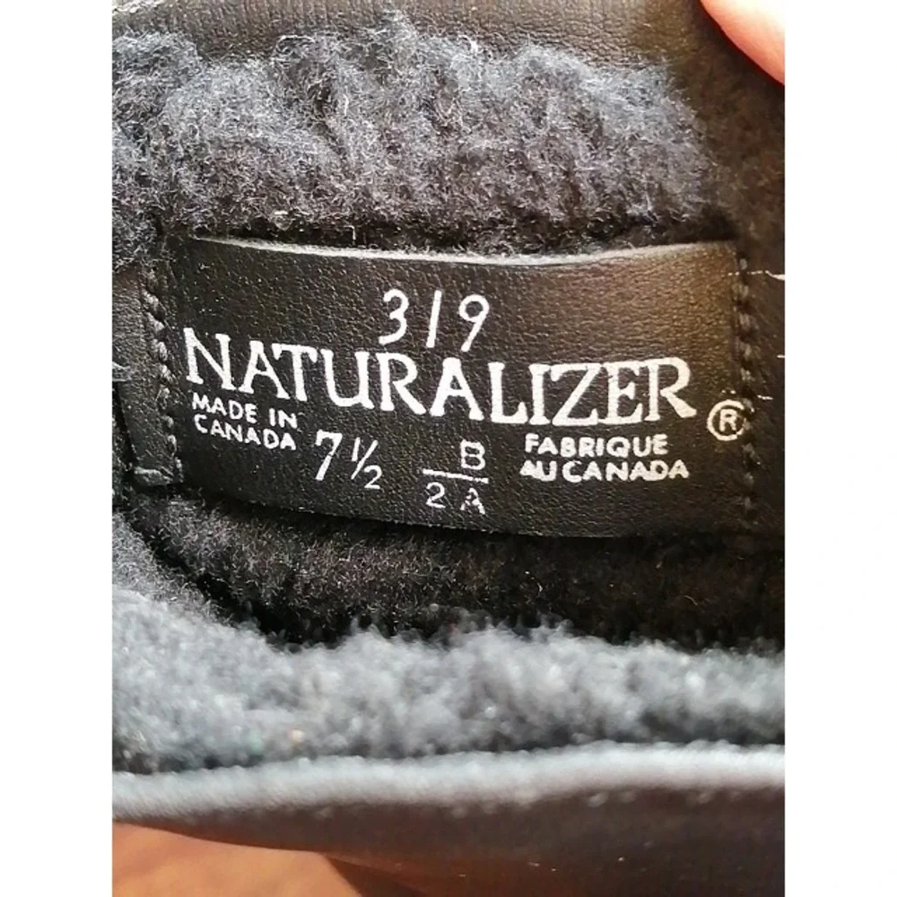 Naturalizer Shoes Womens Winter Boot 319 Black Ankle Hook & Loop Straps 7.5
